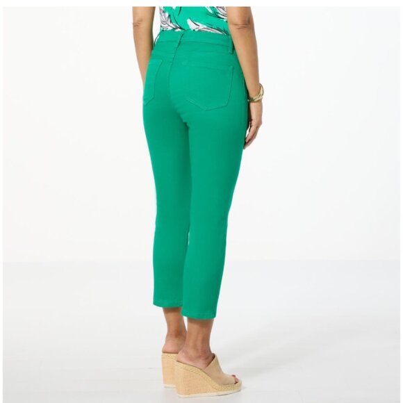 DG2 by Diane Gilman Virtual Stretch Denim Straight Leg Crop Jean Size 10T - Picture 2 of 10